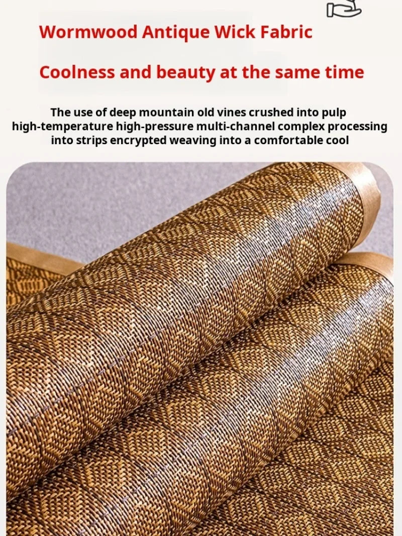 Cool Mat Bamboo Mat Summer Naked Sleeping Student Dormitory Mattress Foldable Ice Silk Mat Dual-Use Double-Sided