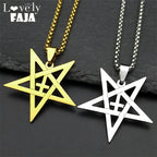 Gothic Inverted Pentacle Cross Pendant — SS