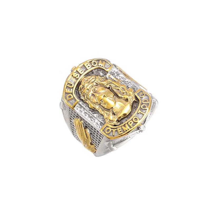 Jesus Face Ring Christian Amulet — 316L Stainless Steel