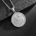 Saint George Slaying Dragon Pendant Necklace — Stainless Steel