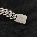 925 Silver Cuban Chain Necklace Iced Out 10-20MM