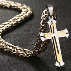 Knight Cross Three-Layer Pendant Necklace — Stainless Steel