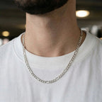 Necklace for man Stainless Steel Figaro Chain 58cm, Non-Tarnish NK 3:1 Link Necklace, Waterproof Minimalist Hip Hop Jewelry