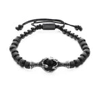 Gothic Eagle & Dragon Claw Beaded Bracelet — Stainless Steel
