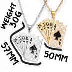Royal Flush Poker Card Pendant Necklace — Stainless Steel