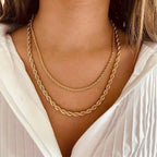 Twist Rope Chain Necklace 2-8mm — Gold