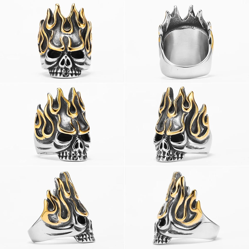 Skull Fire God Ring Stainless Steel