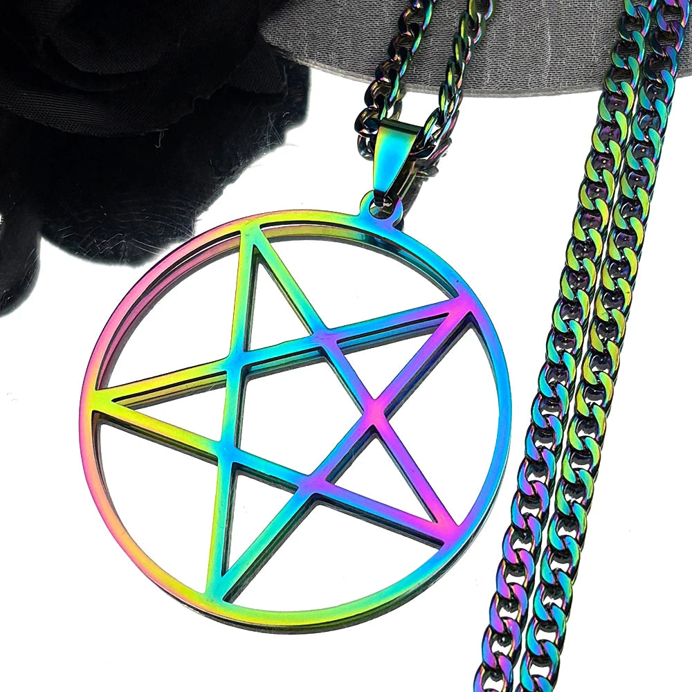 Pentagram Witchcraft Chain Necklace — Stainless Steel