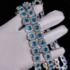 Tennis Chain Necklace Stainless Steel 12MM Cluster