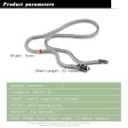 Dragon Necklace 5mm Franco Curb Chain Choker Vintage — Two-Tone