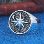 North Star Moon Ring — 925 Silver