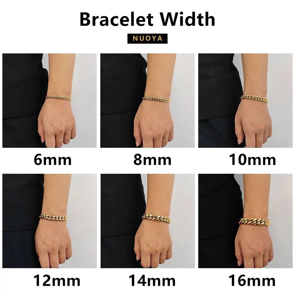 Stainless Steel Cuban Bracelet Miami Rectangle