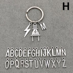 Fashion A-Z Letter Charm Lightning Bolt Plug Electrician Keychain for Electrical Worker Bag Car Keyring Gifts