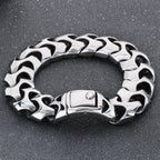Cool Solid Stainless Steel Bracelet for Man Men's Jewelry Accessories Matte Brushed 18MM Width Keel Cuban Chain Boys'
