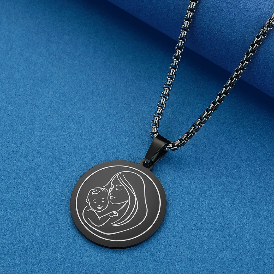 Viking Calendar Rune Medallion Pendant Necklace — Stainless Steel