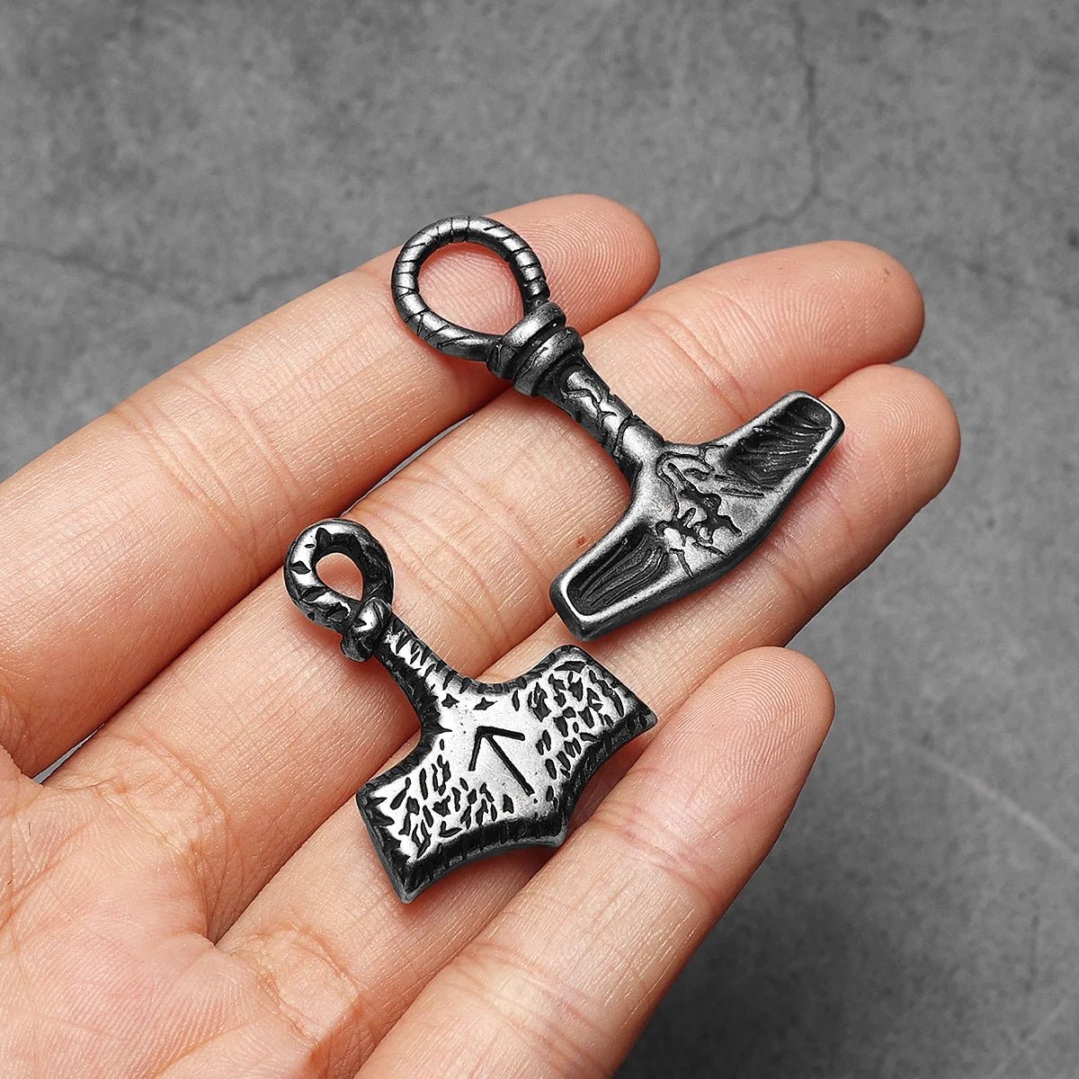 Thor's Hammer Stainless Steel Pendant Necklace