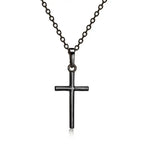 2022 Fashion Stainless Steel Necklace For Men Women Black Gold Color Silver Color Cross Pendant Chain Necklace Jewelry