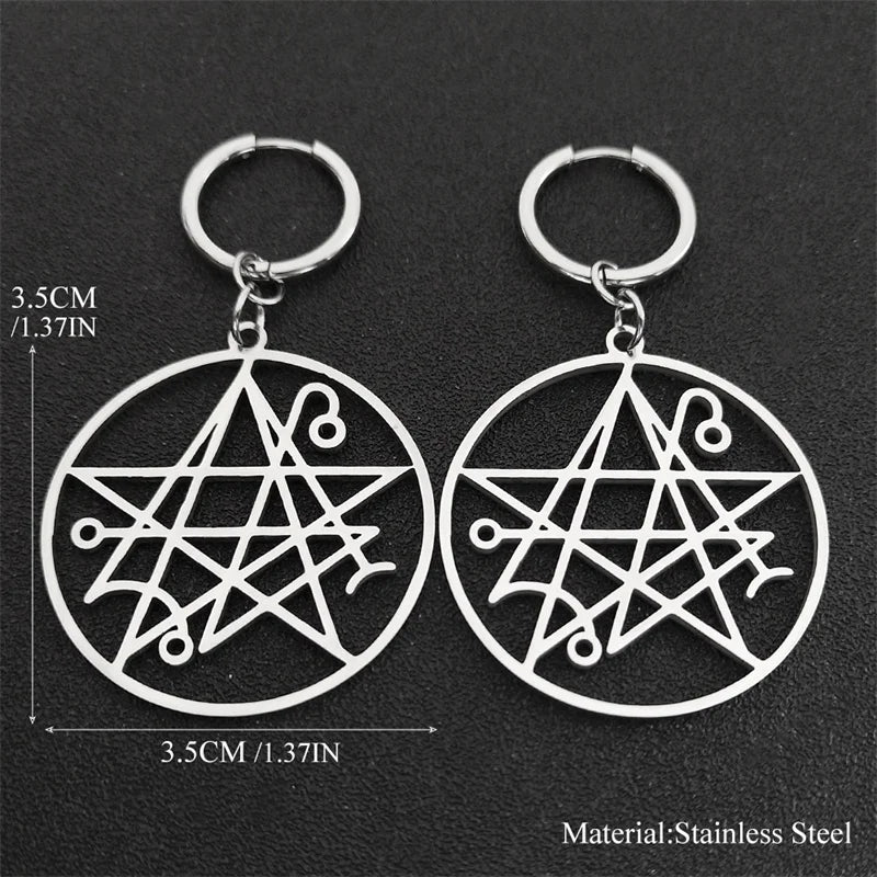 Statement Silver Drop Earrings — Stainless Steel