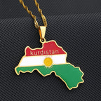 Kurdistan Map Pendant Necklace — Stainless Steel