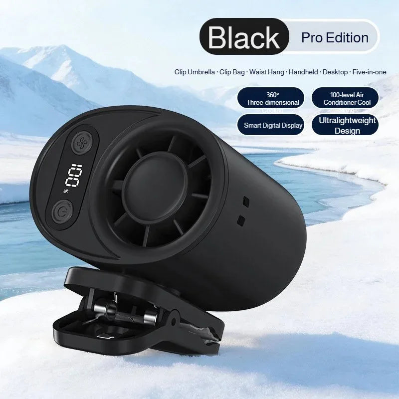 Semiconductor Cooling Clip on Fan Intelligent Digital Display 100 Adjustable Speeds Portable USB Desk Fan for Home