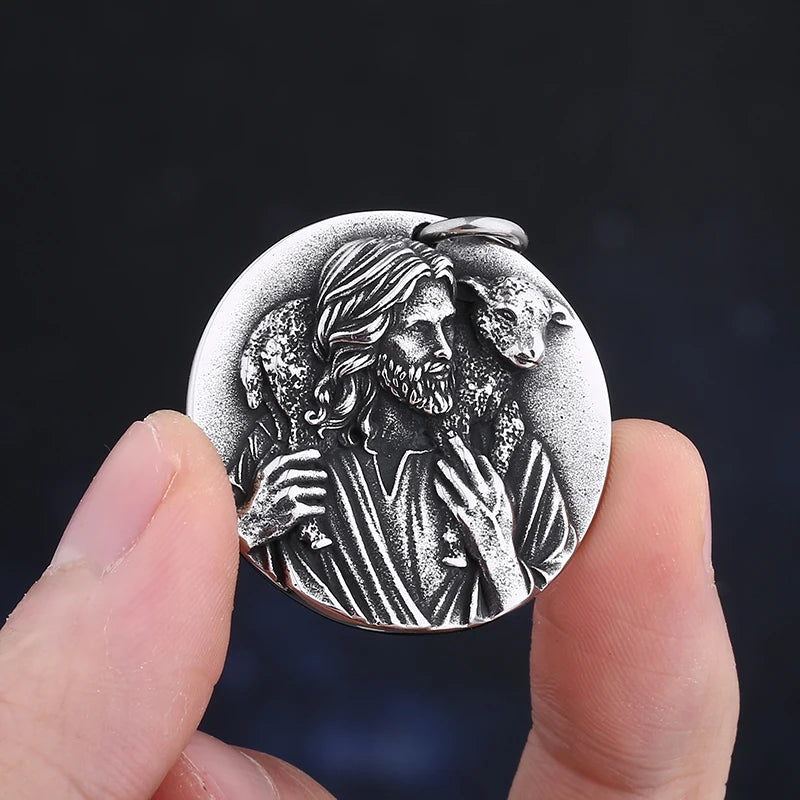 St. Christopher Archangel Michael Dragon Slayer Pendant Necklace
