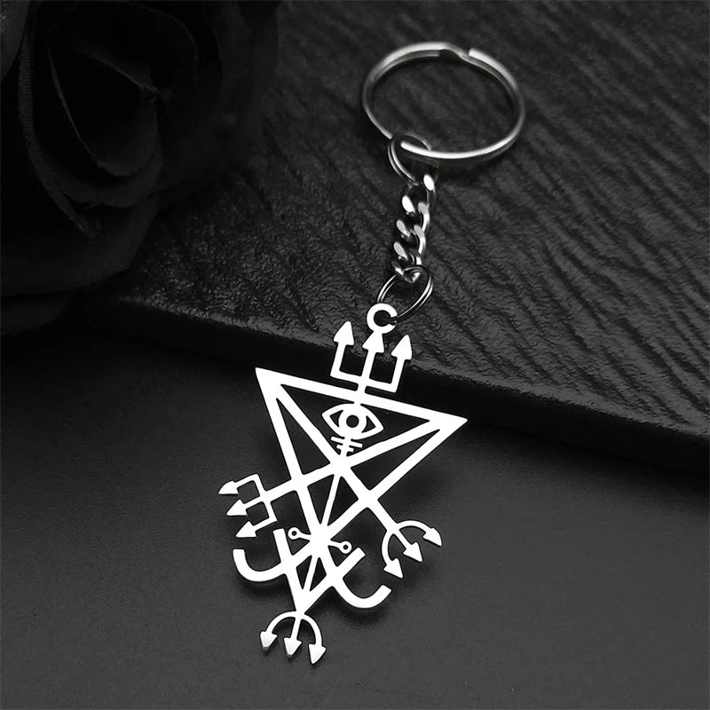 Sigil Lucifer Silver Long Necklace — Stainless Steel