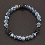 Retro Black Block Volcanic Bracelets Men Women Frosted Onyx Lava Beads Jewelry Yoga Meditation Birthday Gift Wholesales