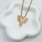 Cheap electroplated stainless steel phoenix pendant necklace, Thanksgiving, Christmas, and New Year gifts