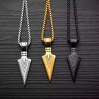 ZAKOL Hiphop Brazil Spearhead Arrows Stainless Steel Pendant Necklaces For Men Boys Cuba Metal Clavicle Chain Choker Jewelry
