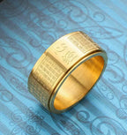 Stainless Steel Heart Spinner Ring Buddhism