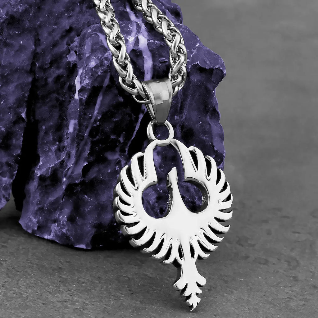 Fashion Animal Phoenix Amulet Necklace Men Women Simple Vintage Hip Hop Biker Pendant Necklace Creative Charm Jewelry Wholesale