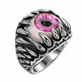 Retro Devil Teeth Eyes Shape Rings for Men Women Punk Devil Eye Ring Hip Hop Rock