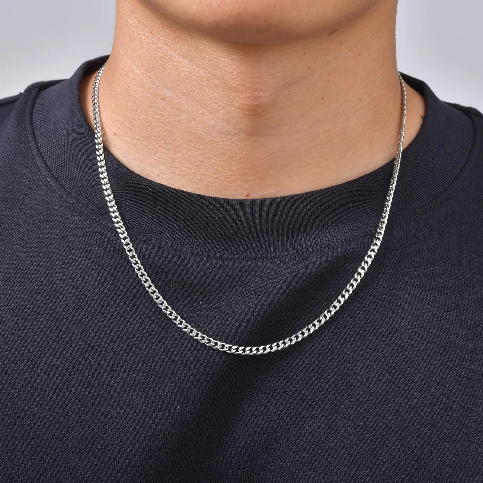 Braided Link Chain Choker Necklace — Stainless Steel