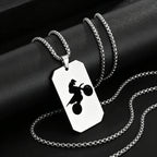 Silver Motorcycle Pendant Necklace Box Chain