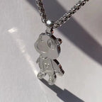 Exquisite Fashion Stainless Steel Cute BearPendant Necklace Hip Hop Necklace for men and women Rapper fan Gift Jewelry