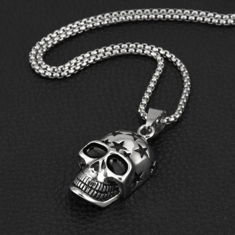 Ghost Head Skeleton Pendant Necklace — Stainless