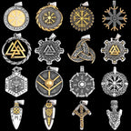 Odin Rune Vegvisir Pendant Necklace — Stainless Steel