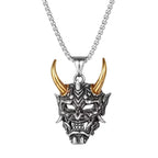 Vintage Stainless Steel Bull Head Skull Pendant Necklace Men Biker Animal Skull Bull Necklace Gothic Jewelry Gift