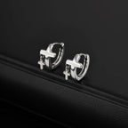 Personalized Stainless Steel Cross Tassels Pendant Earrings for Men,Silver Color Not Allergic Hoop Earrings,Punk Fashion Jewelry