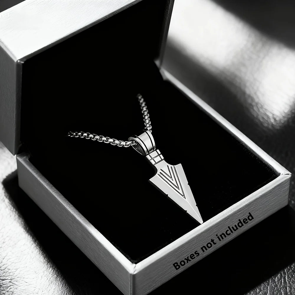 Minimalist Arrow Pendant Necklace — Gold, Silver, Black