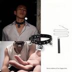 European Style Male Bell Collar Adjustable Sexy Neck Ring Sports Student Owner Necklace Fun Dog Chain Couple Sm Accessories