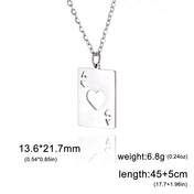 Ace of Spades Poker Pendant Necklace — Stainless Steel
