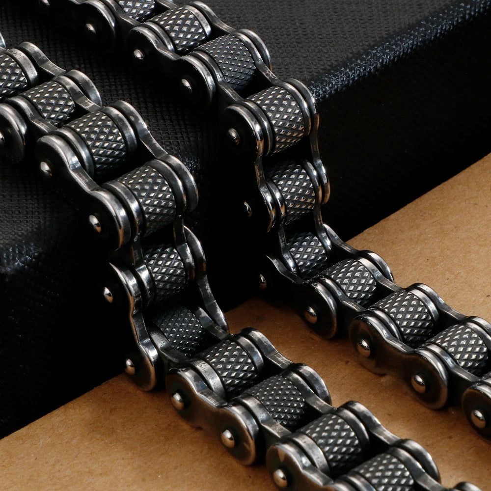 Punk Rock Bracelet for Man 11/13MM Men's Stainless Steel Motorcycle Chain Bracelets Biker Jewelry Hip Hop Charms for