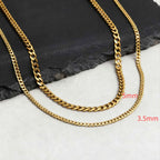 Two-Tone Cuban Box Rope Chain Necklace Set