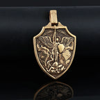 Archangel Michael Shield Pendant — Stainless Steel