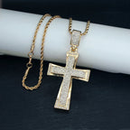 Hip Hop Mens Womens Large Cross Pendant Necklace with 4mm Tennis Chain HipHop Iced Out Bling Necklaces Fashion Charm