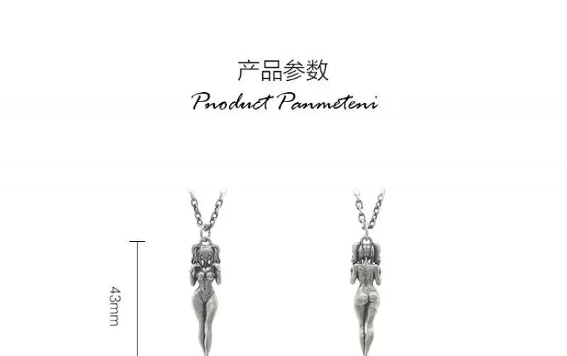 Fashion Anime Sexy Double Ponytail Lolita Pendant Goddess Necklace Men and Women Charm Temptation Cool Jewelry