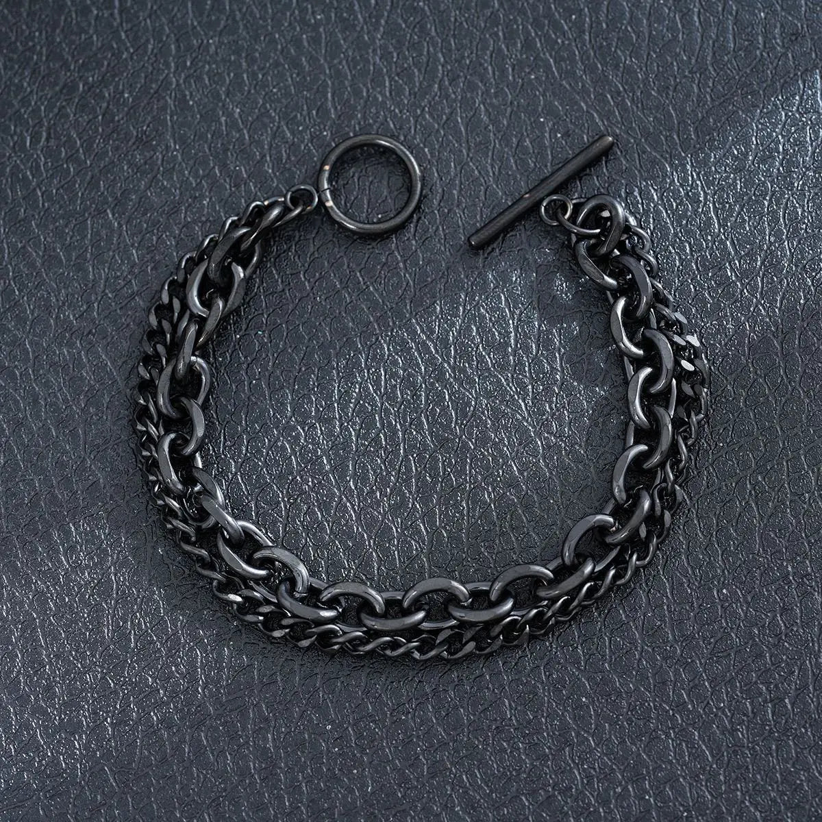 New Stylish Black Metal Chain Bracelets for Men Women Multiple Designs Punk Gothic 316L Stainless steel Jewelry Gift