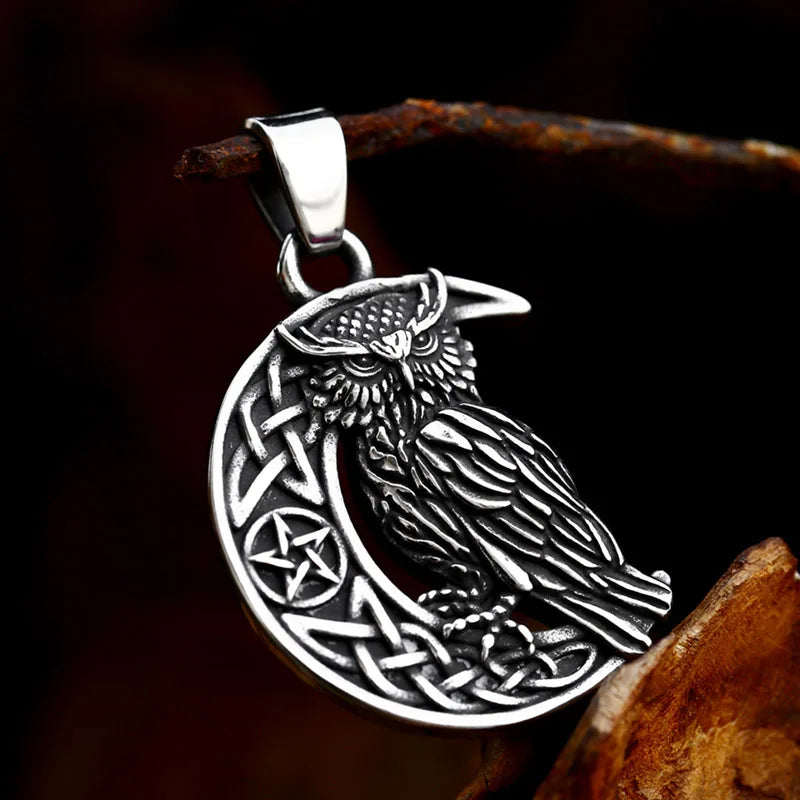 Beier 316L stainless steel Necklace owl Runes pendant Nordic Vikings Runes Amulet Pendant Nordic Talisman Chain BP8-997