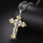 Christian Jesus Cross Necklace For Women Men Stainless Steel Chains Choker Religion Pendants Jewelry Prayer Baptism Gift